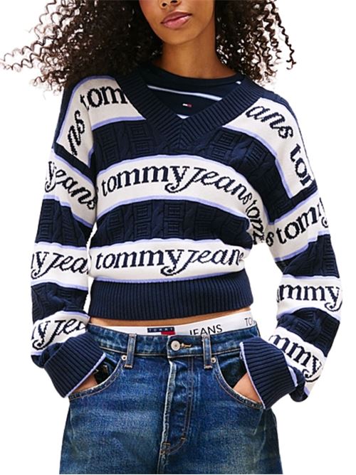 Maglione a righe con logo Tommy Jeans | DW0DW21682C1G
